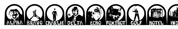 Nato Phonetic Alphabet font preview